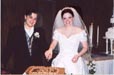 Posing with groom cake
