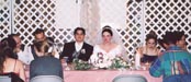 Bride and groom sitting at head table